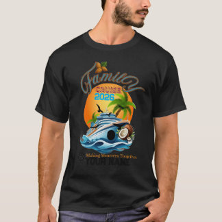 T-Shirt nom Croisière en famille personnalisée