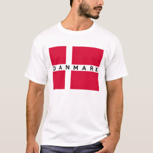 T-shirt nom danois des textes de pays de drapeau de