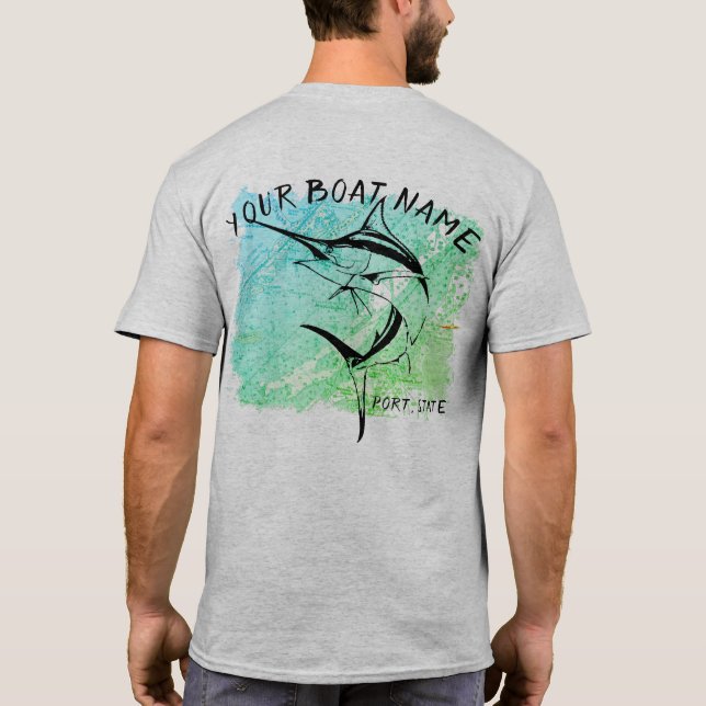 T-shirt Nom de bateau de Marlin avec la chemise de (Dos)