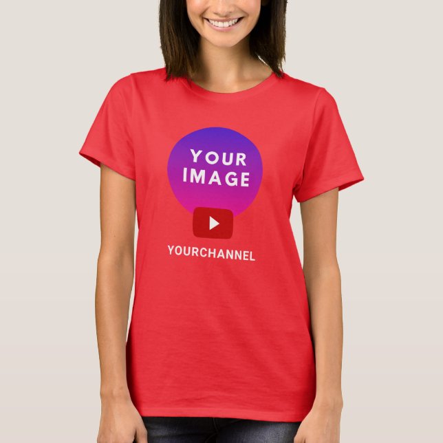 T-shirt Nom de canal Youtube personnalisé rouge (Devant)