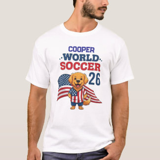 T-shirt Nom de chien personnalisé USA Fan de football 2026