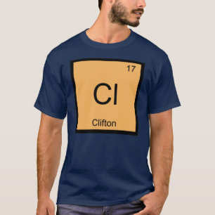 T-shirt Nom de Clifton Élément Chimique Tableau Périodique