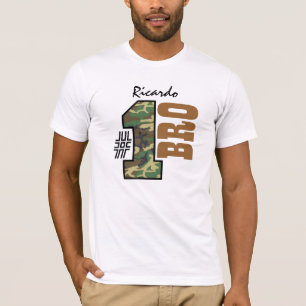 T-shirt Nom de coutume de Camo de FRÈRE du numéro un