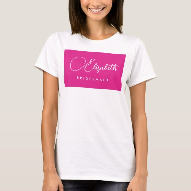 T-shirt Nom de Demoiselle d'Honneur de Fête de Bachelorett (Devant)