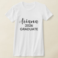 Nom de diplômé 2026 écriture moderne noir blanc