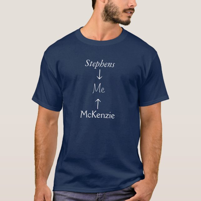 T-shirt - Nom de famille - Adulte/foncé (Devant)