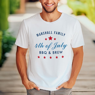 T-shirt Nom de famille BBQ et bière du 4 juillet