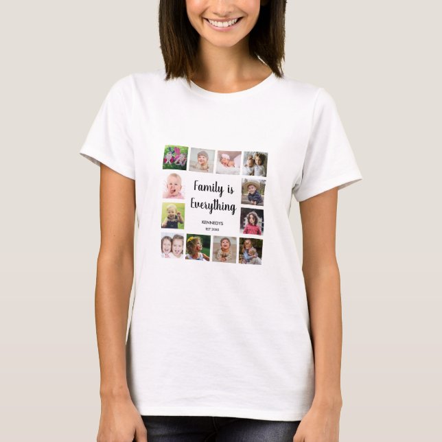 T-shirt Nom de famille Citation 12 Photo Collage (Devant)