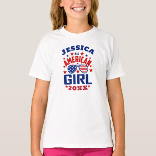 T-shirt Nom de famille correspondant 4 juillet All America
