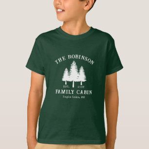 T-shirt Nom de famille de cabane rustique pays arbres de p