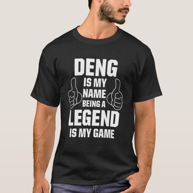 T-shirt Nom de famille Deng Funny Reunion Nom Balise (Devant)