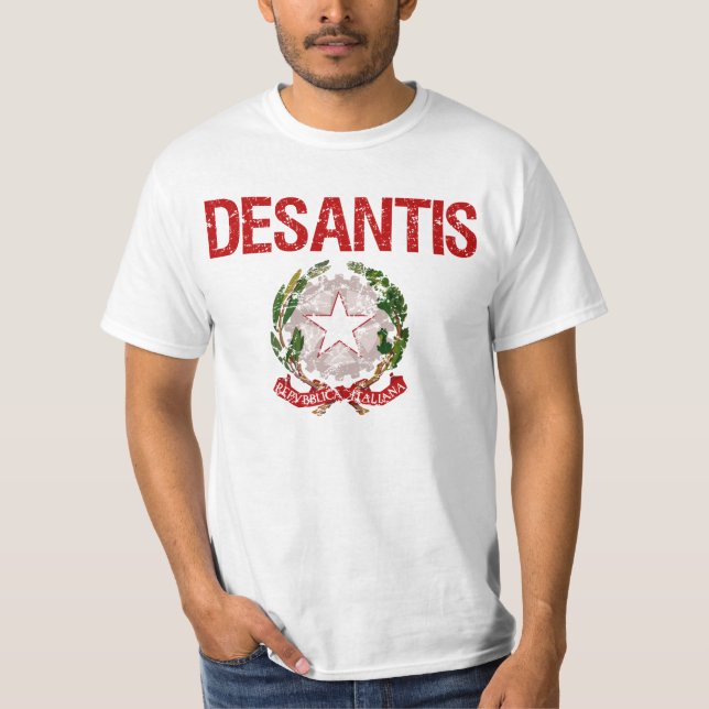 T-shirt Nom de famille d'Italien de Desantis (Devant)
