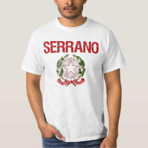 T-shirt Nom de famille d'Italien de Serrano