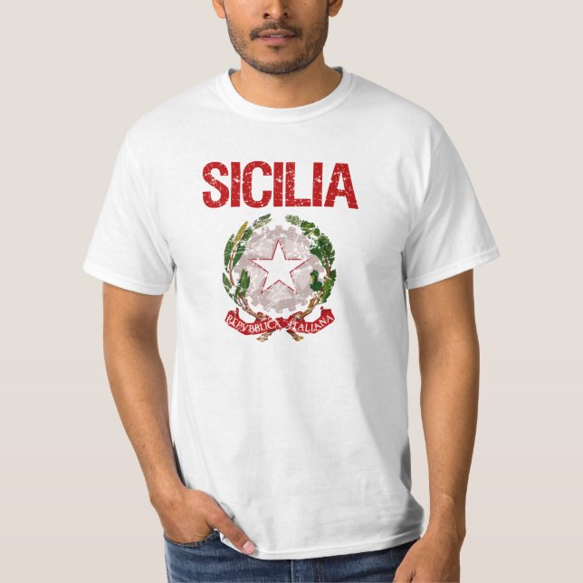 T-shirt Nom de famille d'Italien de Sicilia (Devant)