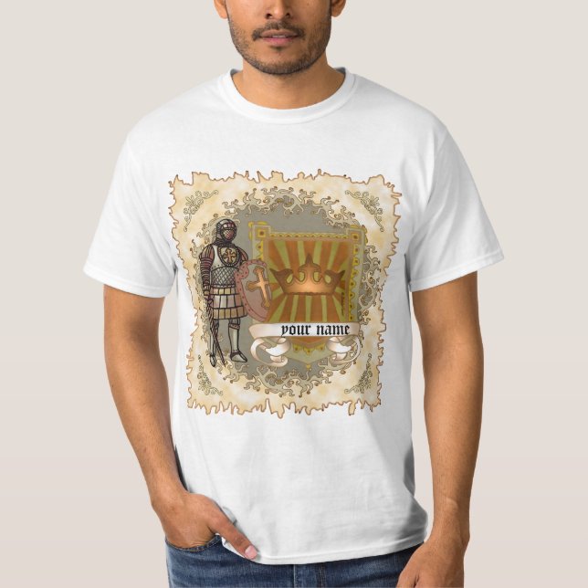 T-shirt Nom de famille du bouclier de crête (Devant)