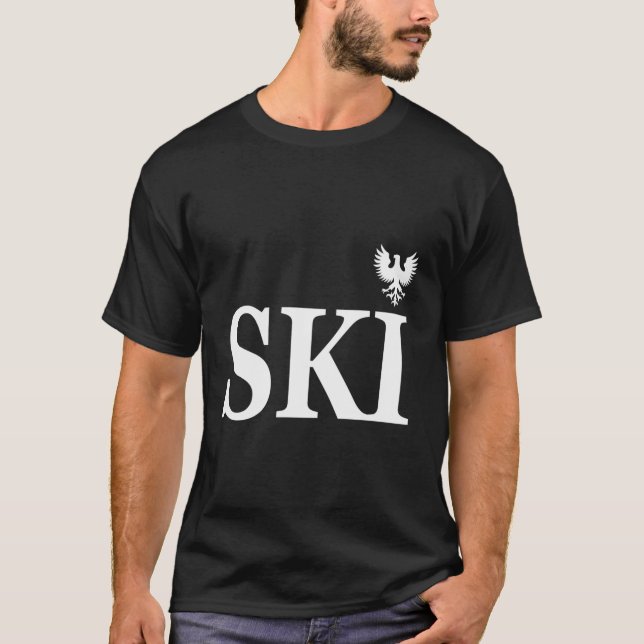 T-shirt Nom de famille du ski du patrimoine polonais (Devant)