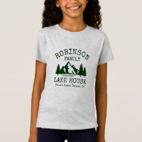 Nom de famille Lake House Forest Green Silhouette