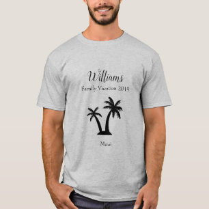 T-shirt Nom de famille moderne et élégant Vacances tropi
