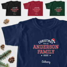 Nom de famille Noël Père Noël Holiday Navy Rouge