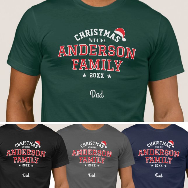 T-shirt Nom de famille Noël Père Noël Vacances Papa Vert R (Créateur téléchargé)