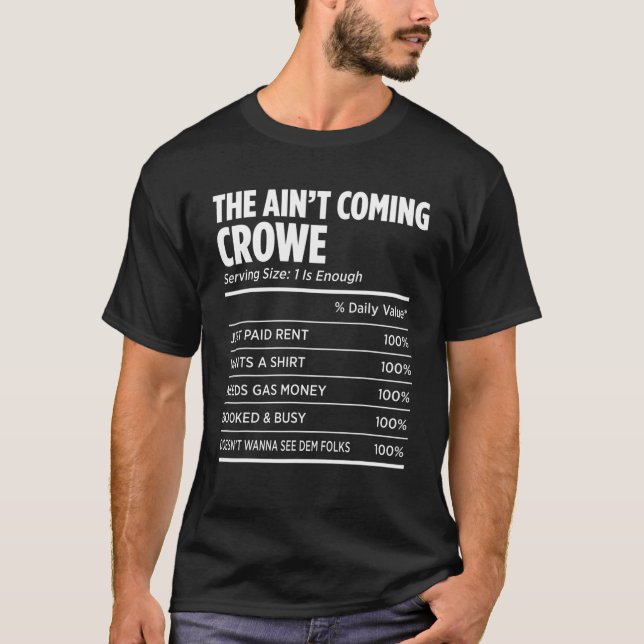 T-shirt Nom de famille Nom de famille Crowe Funny Réunion  (Devant)