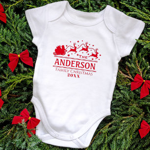 T-shirt Nom de famille personnalisé de Noël correspondant