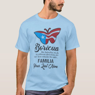 T-shirt Nom de famille Porto Rico - Citation de papillon