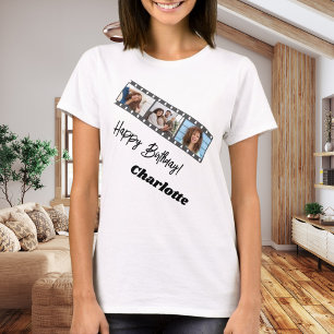 T-shirt Nom de film de collage de photo anniversaire femme