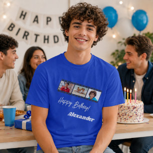 T-shirt Nom de film de collage de photos anniversaire homm