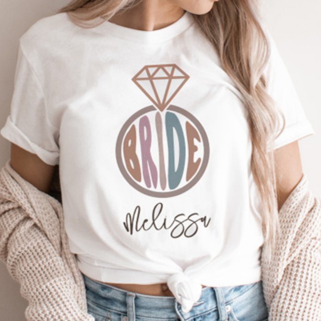 T-shirt Nom de la Fête des mariées de mariée personnalisé (Créateur téléchargé)