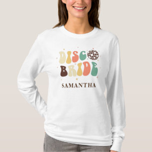 T-shirt Nom de la mariée disco personnalisé pour l'enterre