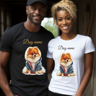T-shirt Nom de la Personnaliser Chien de Poméranie, Nom de