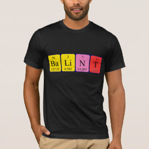 T-shirt Nom de la table Bálint périodique chemise