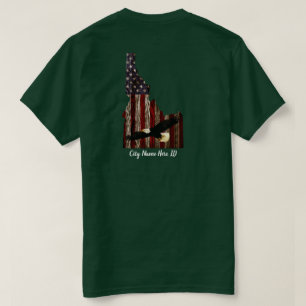 T-SHIRT NOM DE LA VILLE PERSONNALISÉE EAGLE BRNT WD - IDAH