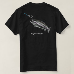 T-SHIRT NOM DE LA VILLE PERSONNALISÉE STEELHEAD ICI PÊCHE 