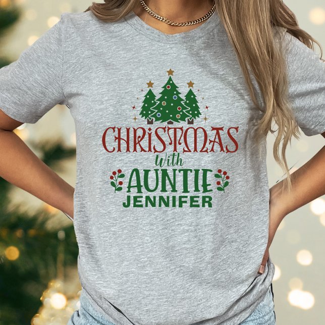 T-shirt Nom de l'arbre de Noël de la famille tante (Créateur téléchargé)