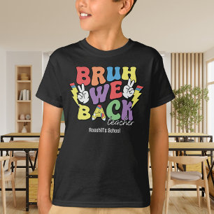 T-shirt Nom de l'école personnalisée Retro super Retour à 