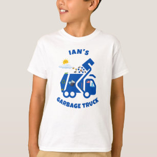 T-shirt Nom de l'enfant personnalisé Garbage Truck