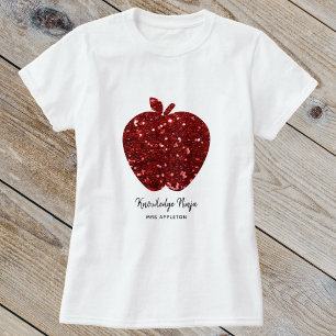T-shirt Nom de l'enseignant personnalisé Faux Parties scin