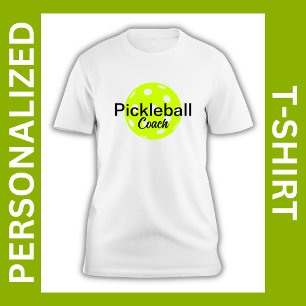T-shirt Nom de l'entraîneur de Pickleball personnalisé