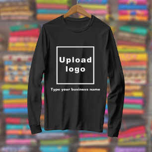T-shirt Nom de l'entreprise et logo sur manche longue noir