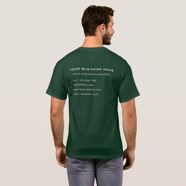 T-shirt Nom de l'entreprise personnalisée Texte Info Entre (Dos entier)