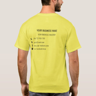 T-shirt Nom de l'entreprise personnalisée Texte Info Entre