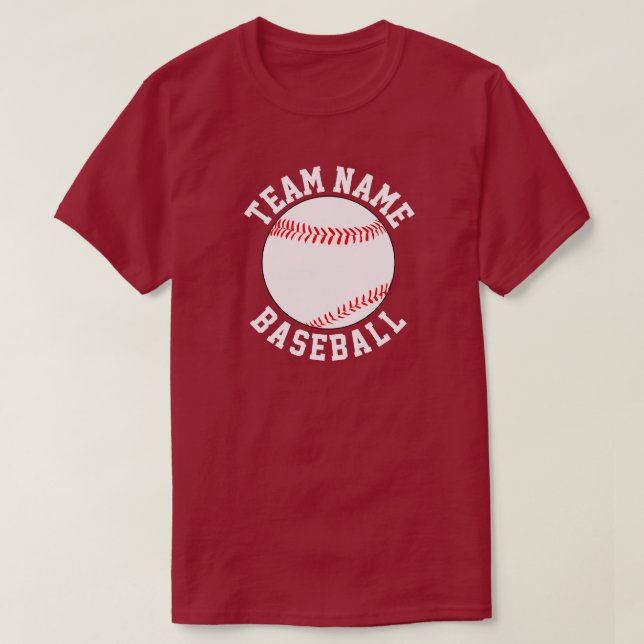 T-shirt Nom de l'équipe de baseball personnalisée, Joueur  (Design devant)