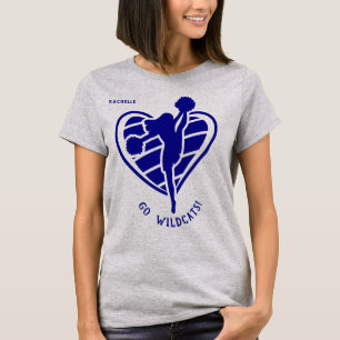 T-shirt Nom de l'équipe de Pom-pom girl bleues