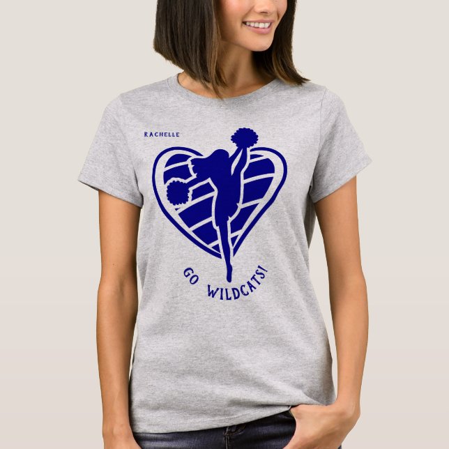 T-shirt Nom de l'équipe de Pom-pom girl bleues (Devant)