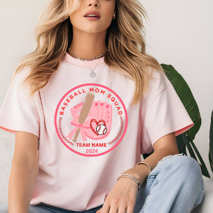 T-shirt Nom de l'équipe personnalisée de la maman de baseb