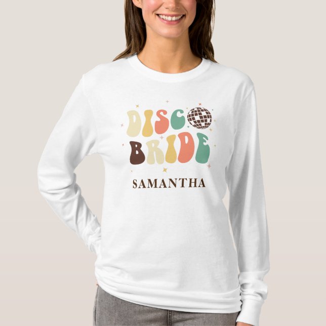 T-shirt Nom de mariée Disco personnalisé pour l'enterremen (Devant)
