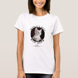 T-shirt Nom de photo de chat mignon Empreintes de pattes n