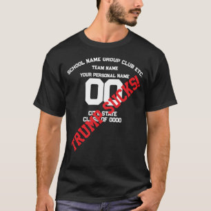 T-shirt Nom d'équipe athlétique Trump État de l'école Numé